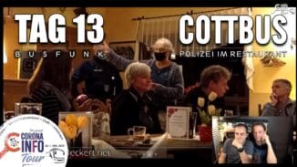 CORONA INFO Tour – Cottbus | 2020-10-12 – Tag 13 – Busfunk – Polizei im Restaurant