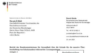 Corona-P(l)andemie | 2025-06-23 – Bericht des BMG über die Gründe für die massive Überbeschaffung von Schutzmasken während der Coronapandemie