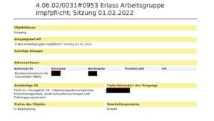 Robert-Koch Institut | RKI – 2022-02-01 – Amtliche Informationen IFG-Antrag AG Impfpflicht