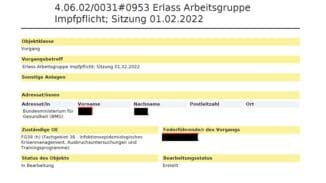 Robert-Koch Institut | RKI – 2022-02-01 – Amtliche Informationen IFG-Antrag AG Impfpflicht